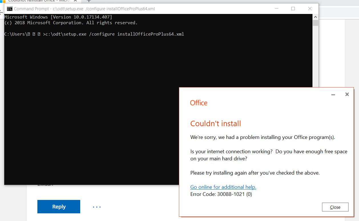 Couldnot Reinstall Office - Microsoft Q&A