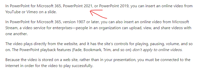 Power point video insertion issue - Microsoft Q&A