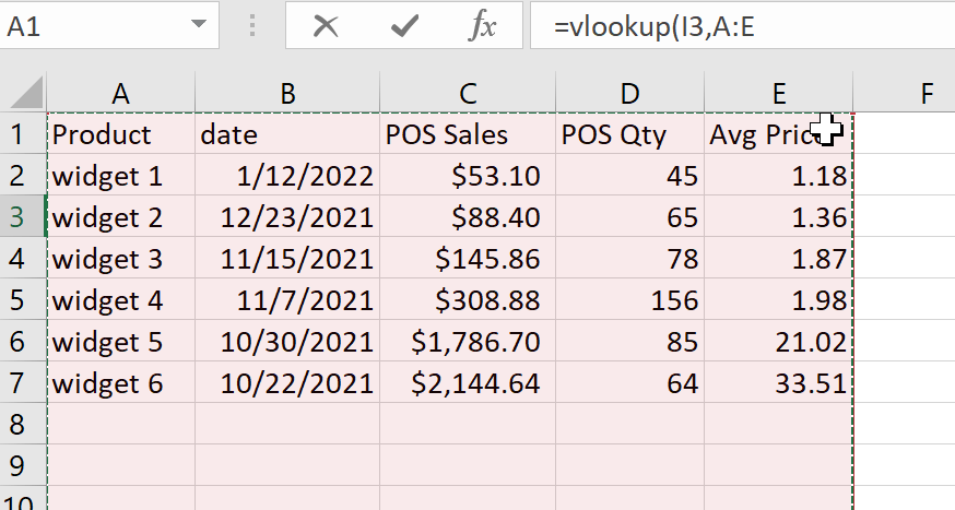 Vlookup Column Number missing when highlighted - Microsoft Q&A