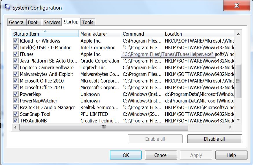 Why Microsoft Windows Operating System runs in Startup (msconfig ...