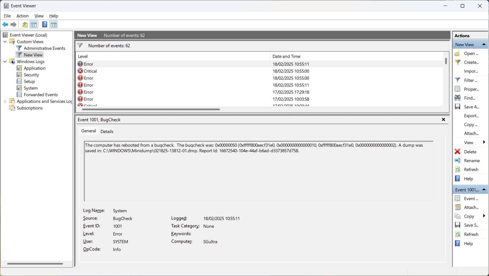 System performed a reboot from a bug check - Microsoft Q&A