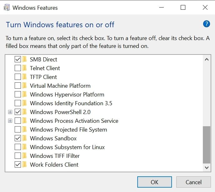 Error when disabling Windows Sandbox - Microsoft Q&A