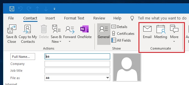 How to create desktop or taskbar shortcut to specific Outlook contact ...