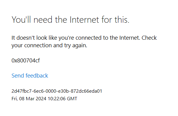 Onedrive not connected to the internet error - Microsoft Q&A