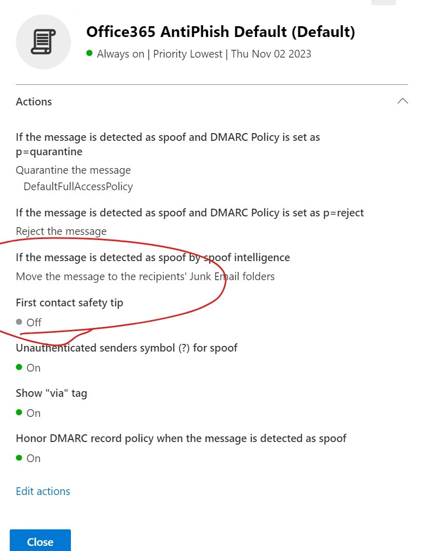 Disabled first contact but still getting - You don't often get email ...
