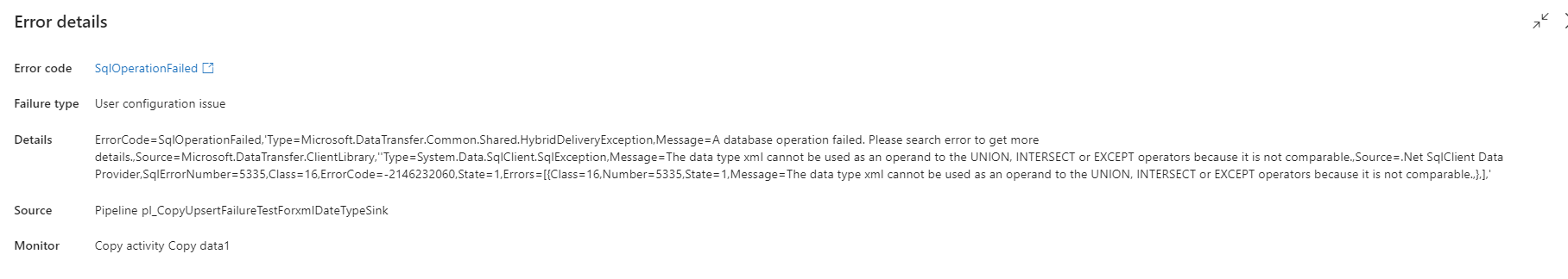 Data Factory does not support Upsert on uniqueidentifier key columns ...
