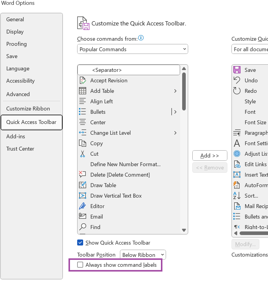 Word has started displaying word descriptions next to the keyboard ...