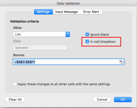 Data Validation drop down arrow disappeared Excel for Mac - Microsoft Q&A