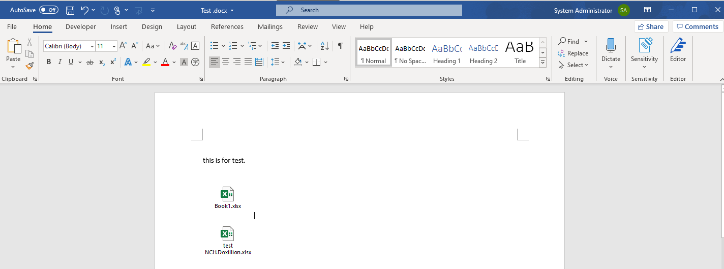 Office 365 - Word sees an embedded excel file as an 'unknown object ...
