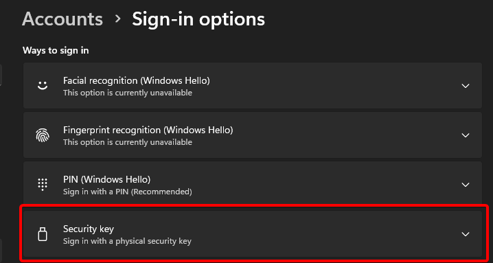 I want to use a security key to login to my PERSONAL account. Why must ...