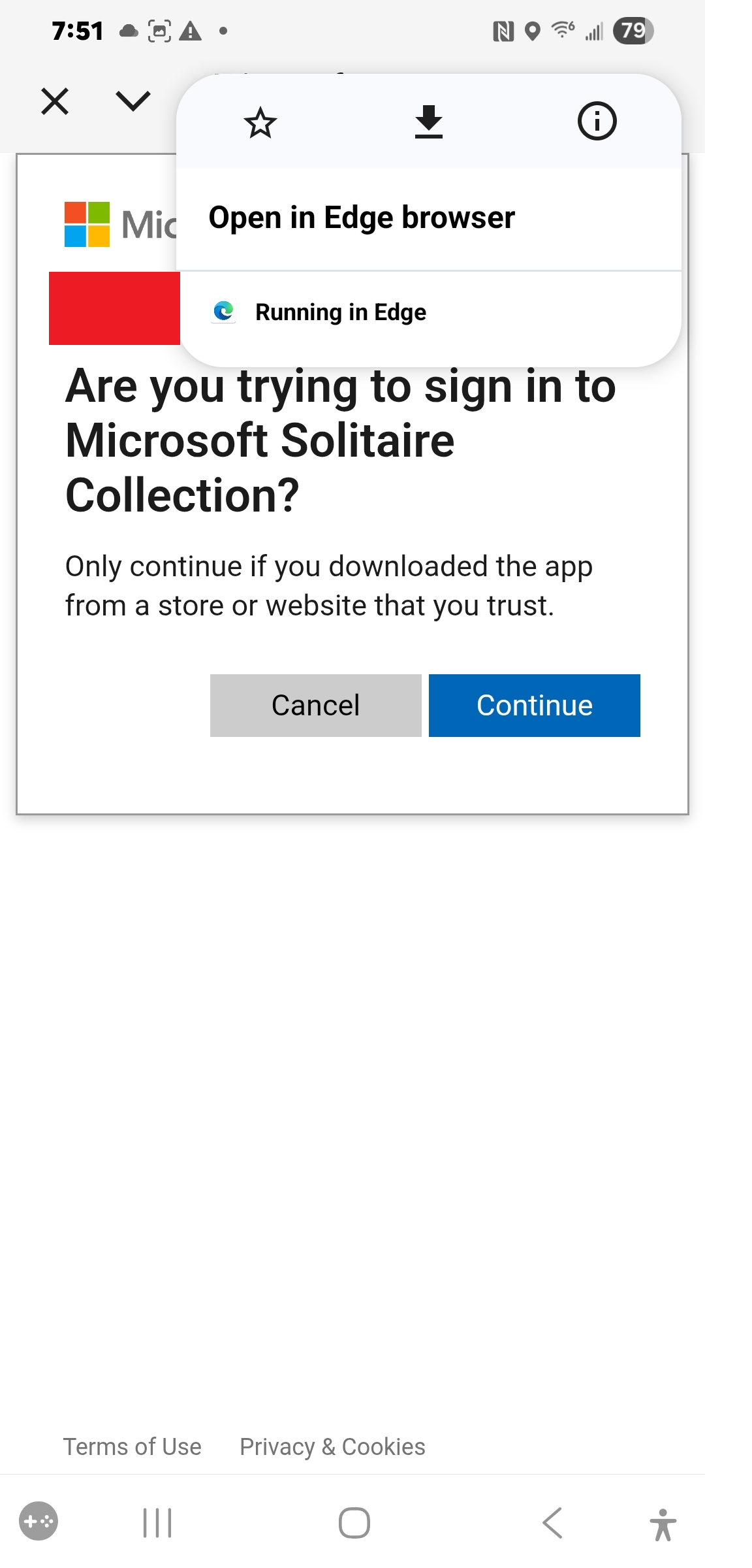 MS Authenticator not responding to request from MS solitaite collection ...