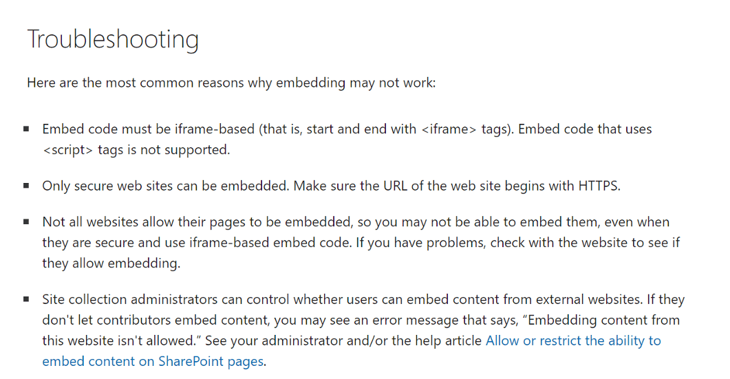 how to embed code into modern sharepoint pages? previous answers do not ...