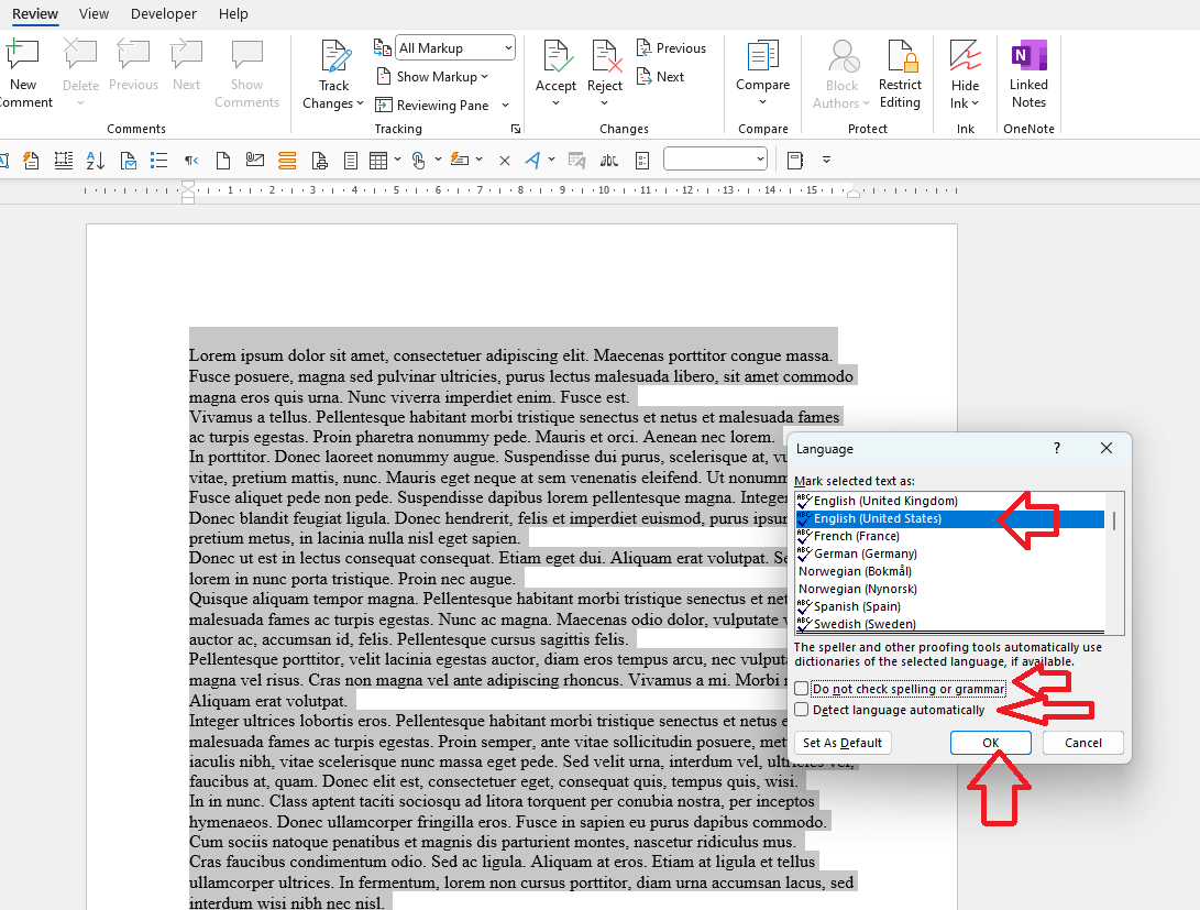 Part of my doc is assigned another language - Microsoft Q&A