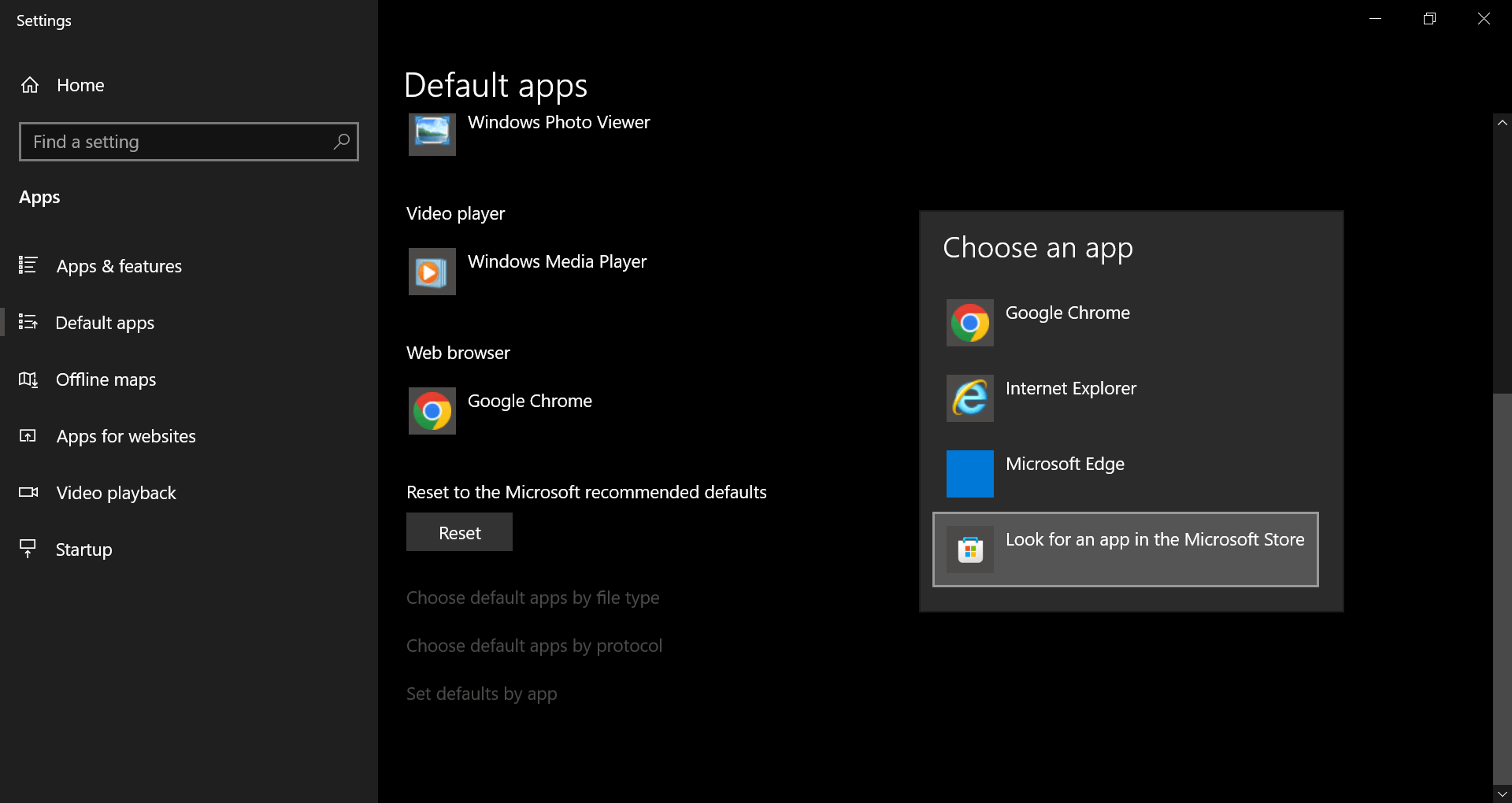 Why is the only option for a default app, only for MS store and why ...