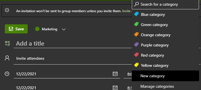 How to Edit or Add categories in office 365 group calendars - Microsoft Q&A