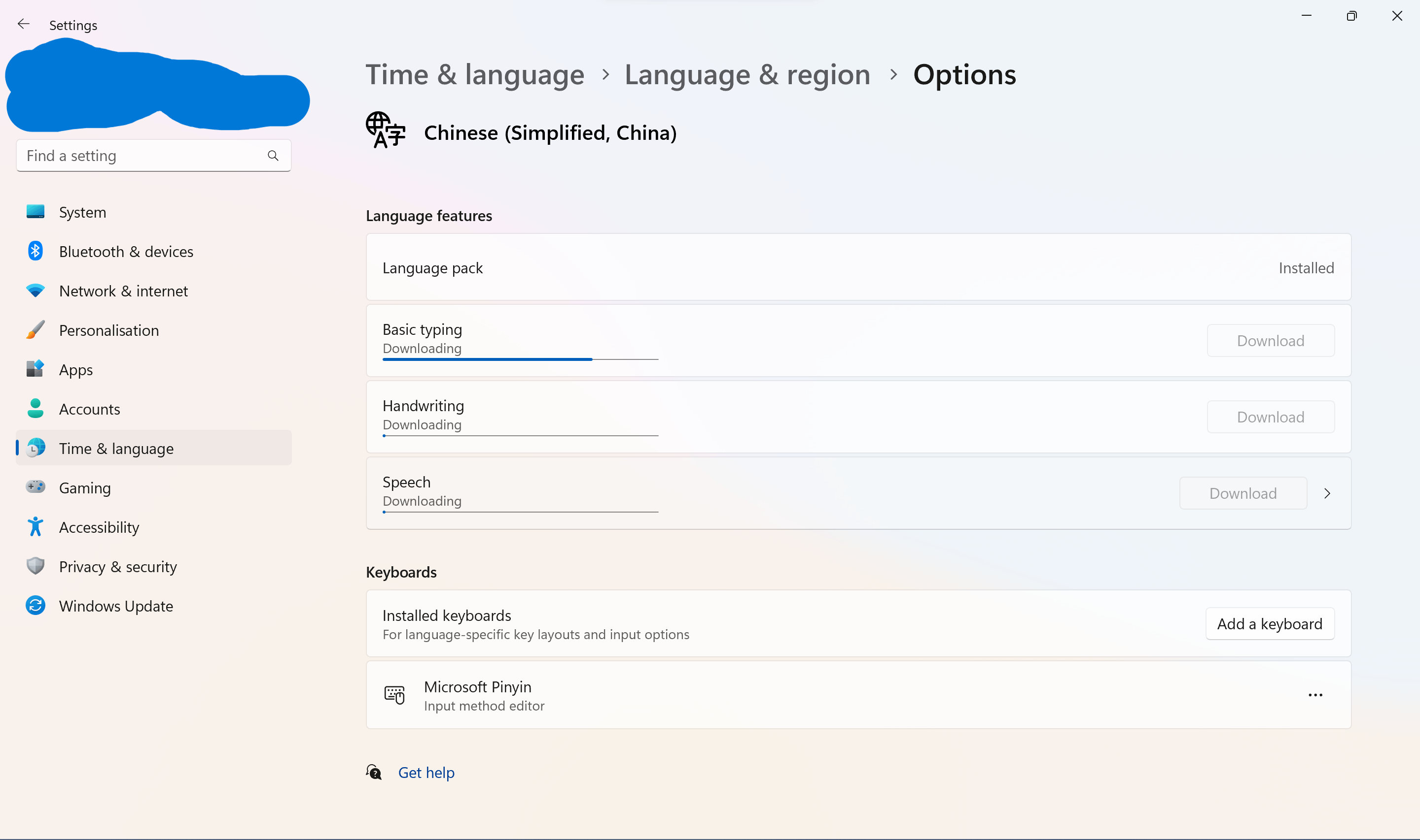 Windows 11 language's basic typing won't finish downloading - Microsoft Q&A