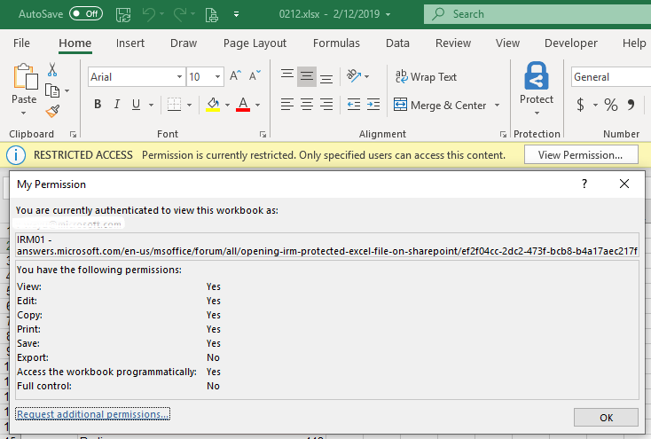 Opening IRM-protected Excel file on SharePoint Online - Microsoft Q&A