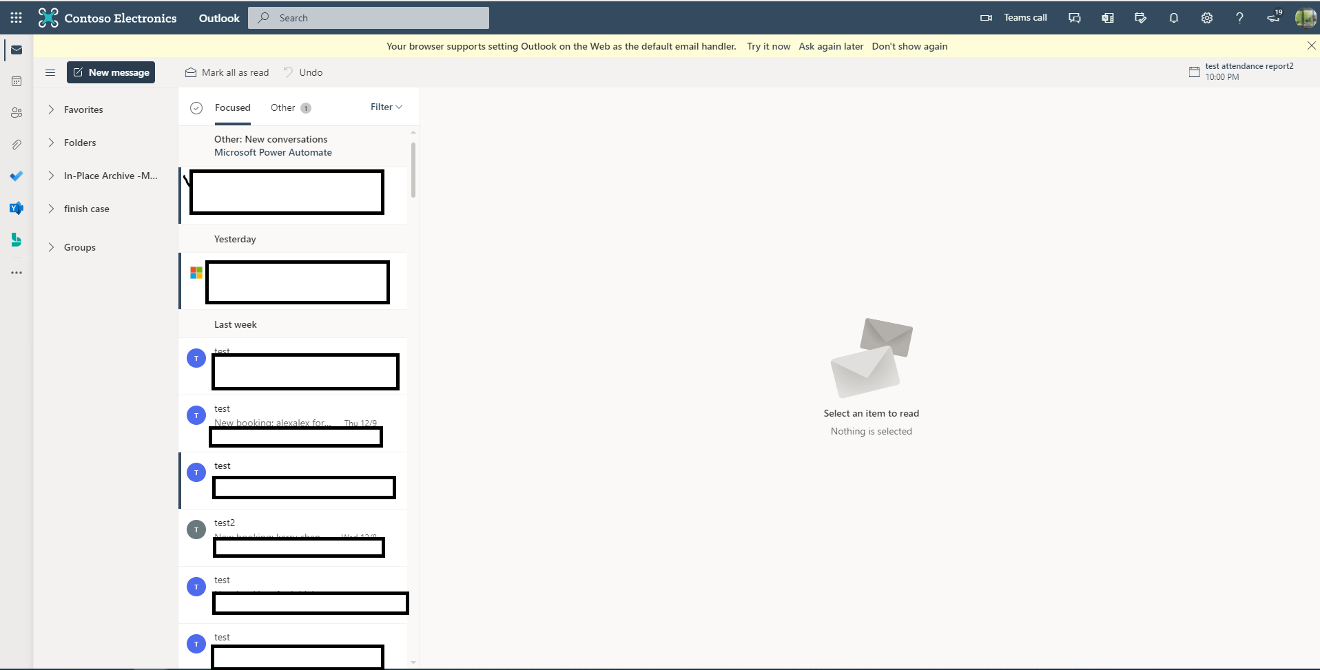 OWA has suddenly made the inbox message display with From Subject ...