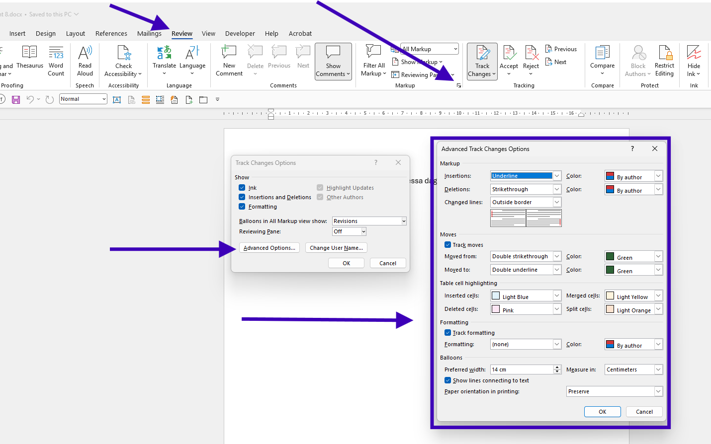 My tracked changes will not show when printing - Microsoft Q&A