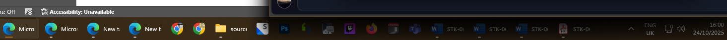 Dimmed taskbar