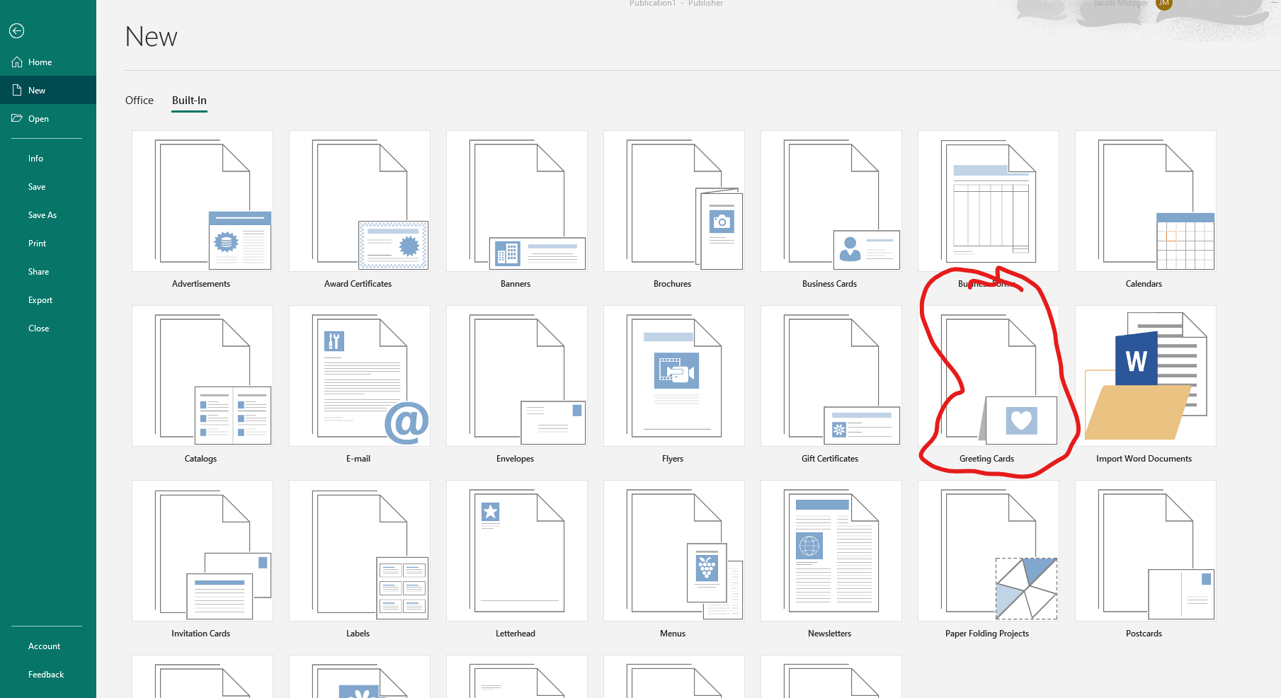 Publisher Built-In Greeting Cards Templates Not Working - 