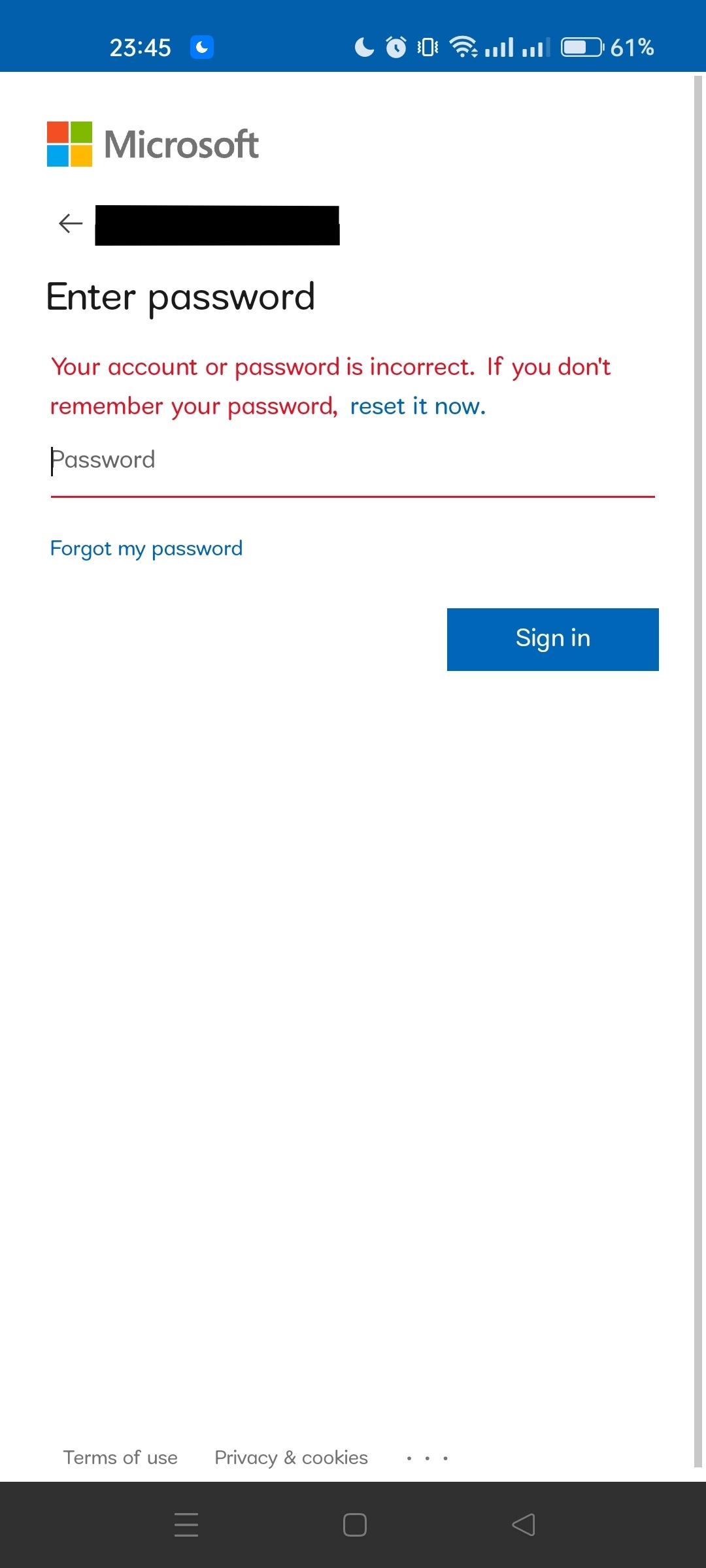 Cannot login to my onedrive even email and password is right ...
