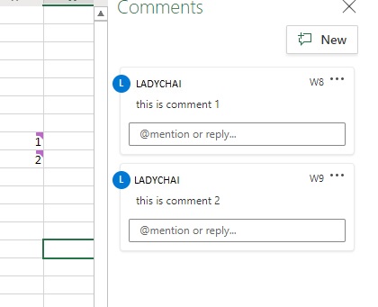 Excel 365 individual comments not working - Microsoft Q&A