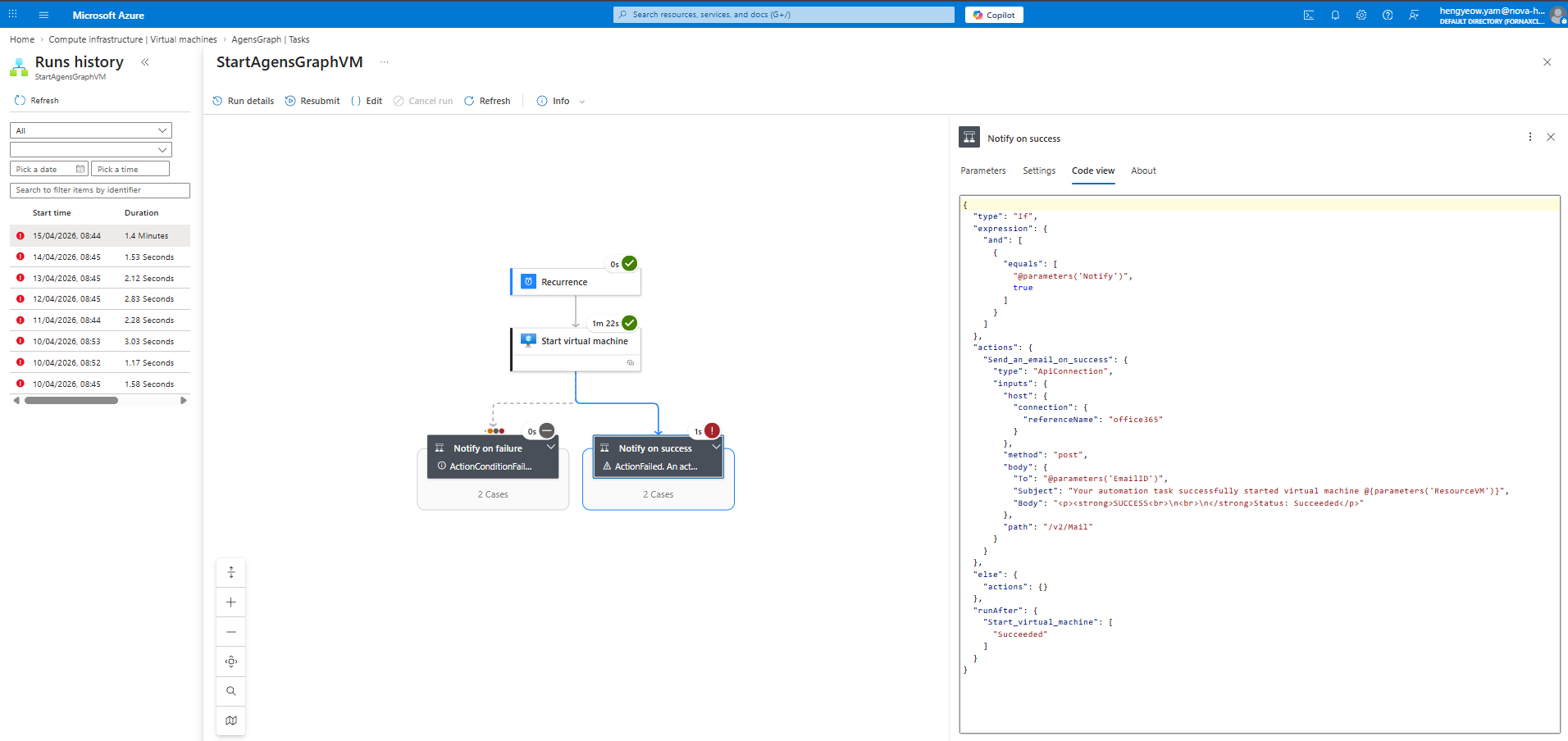 email failed to sent in Logic Apps - Microsoft Q&A