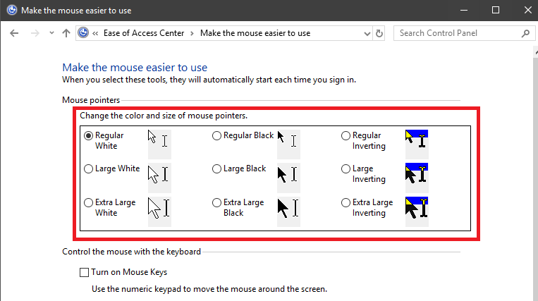 Windows 10 - enlarge cursor - Microsoft Q&A