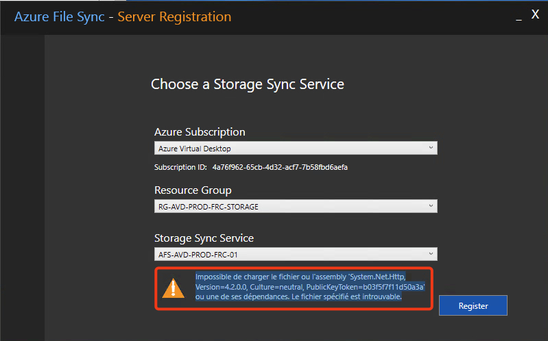 AzureFileSyncAgentError