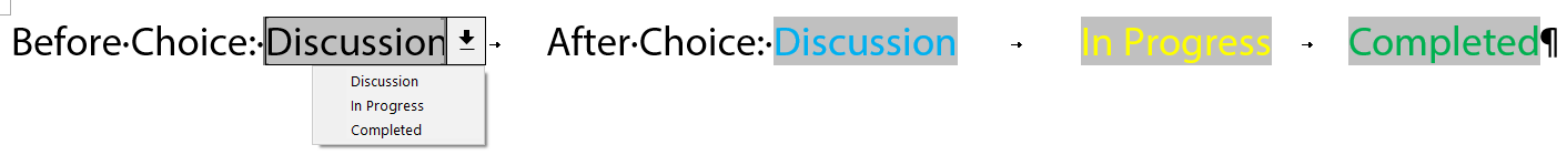 Change font/format inside the options in the combo box for forms in ...