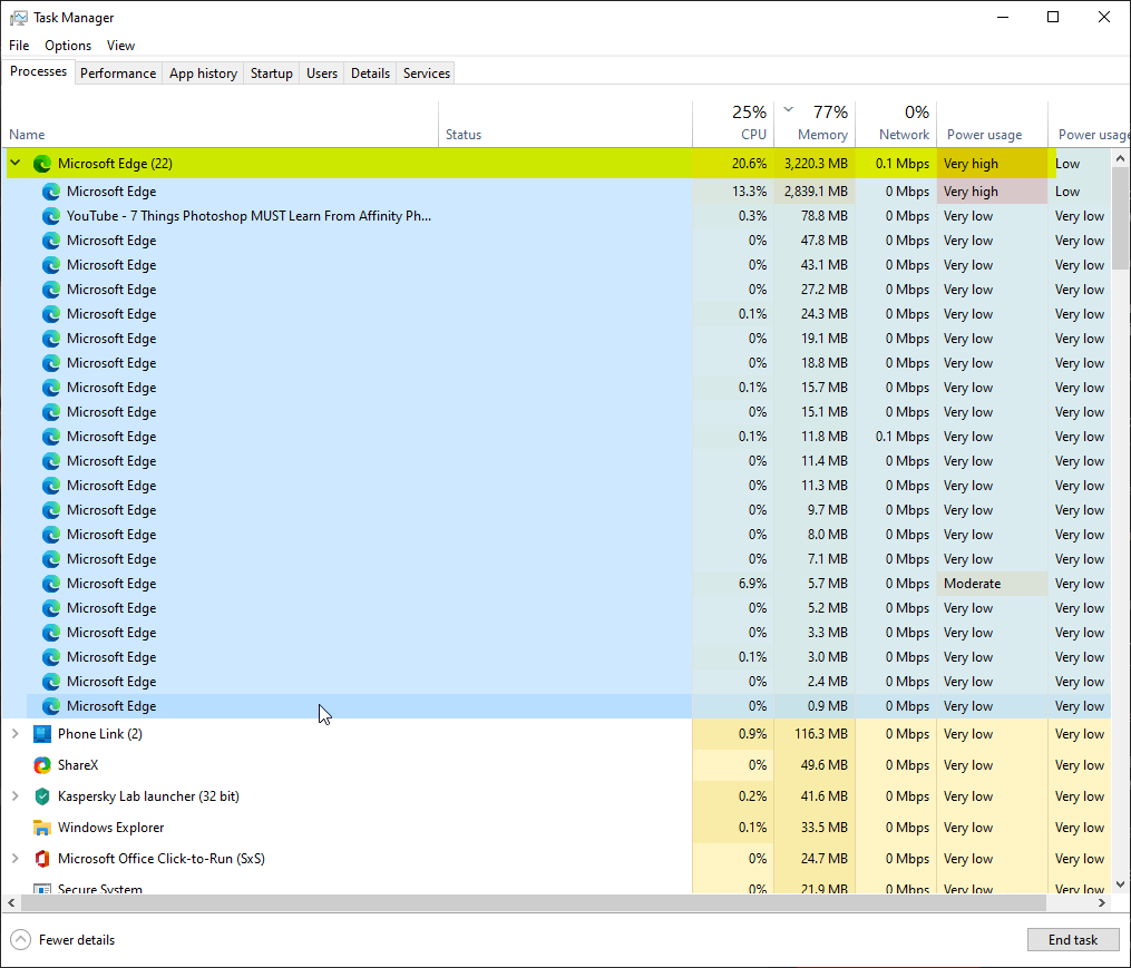 Why opening YouTube on edge takes crazy amount of resources? (not in ...