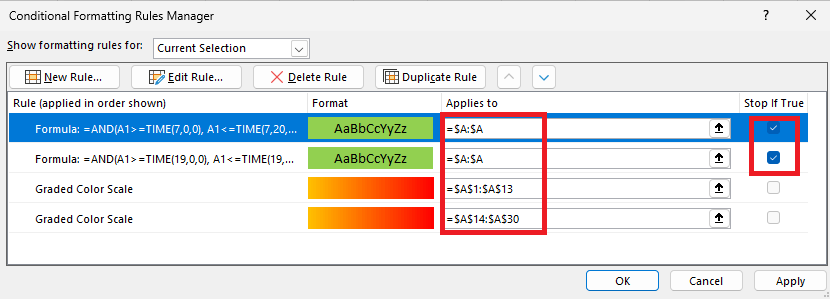 How do I change a cells colour gradient based on a set time - Microsoft Q&A