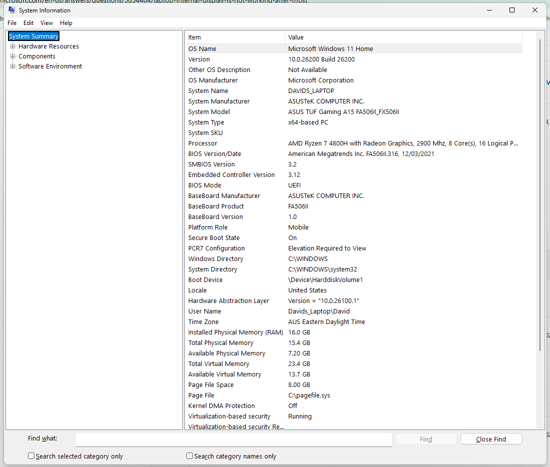 Laptop internal display is not working after most recent windows update ...