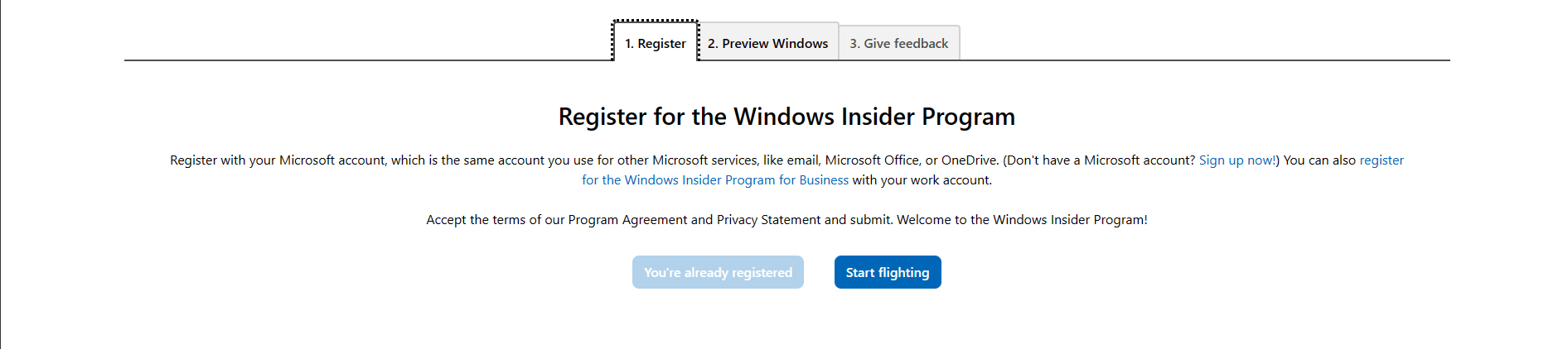 I can't register account to windows insider - Microsoft Q&A