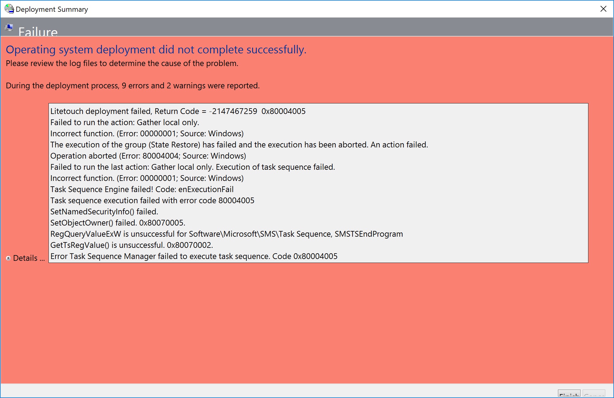Microsoft Surface Deployment Accelerator - FAILS - Failed to run the ...
