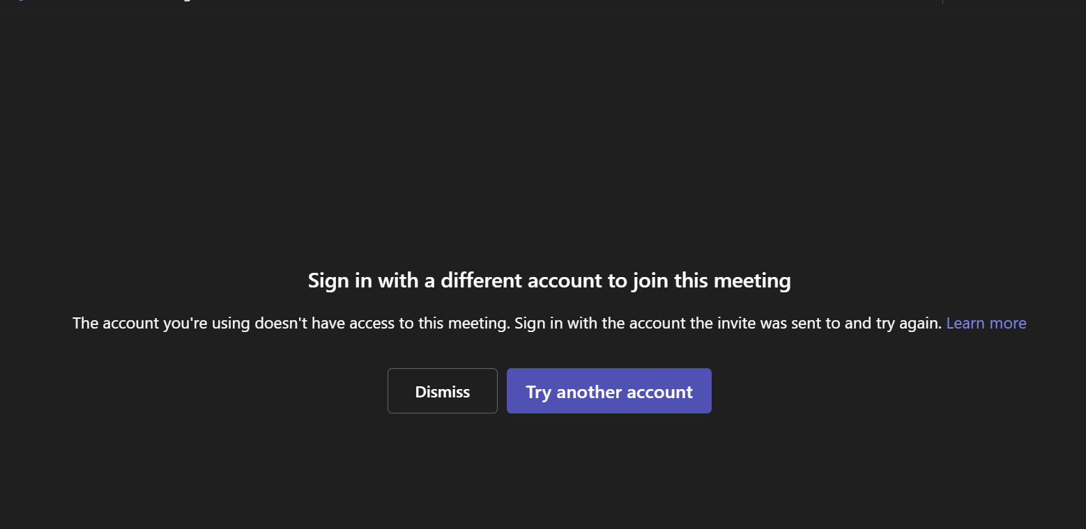 Error Signing in to Join Teams Meeting - Microsoft Q&A