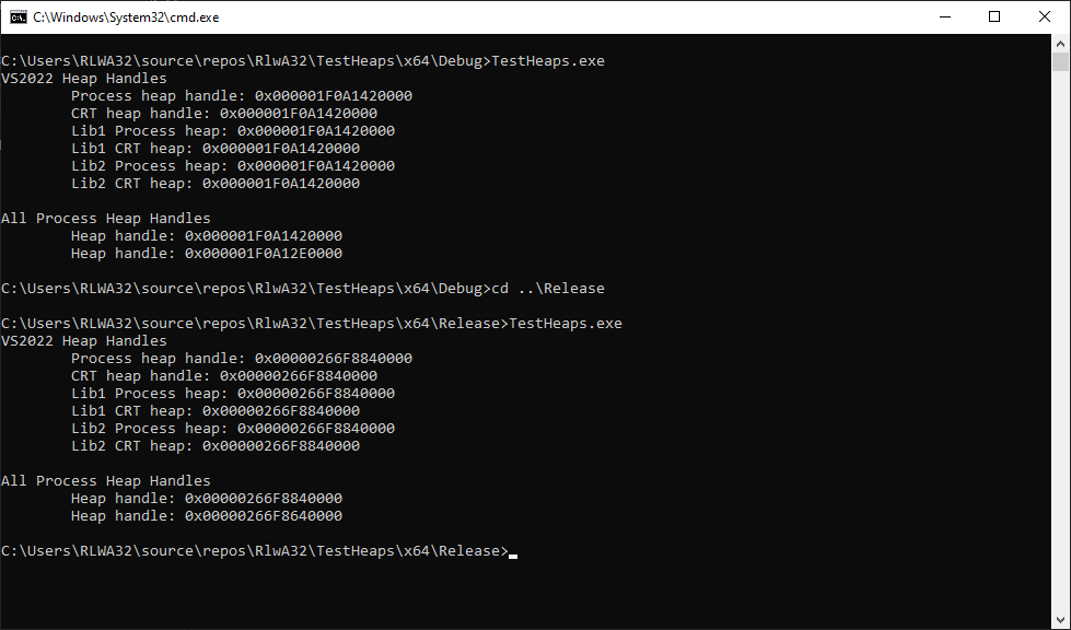 VS2022 static CRT