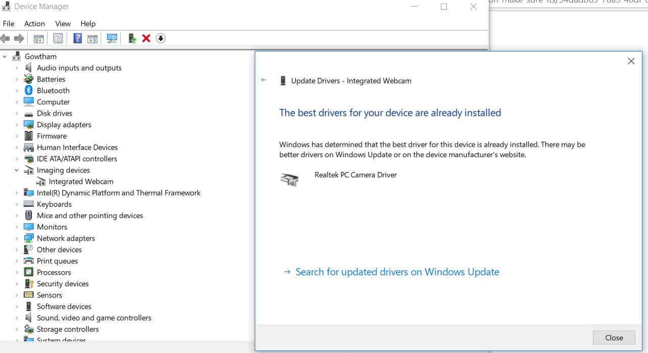Windows hello 'couldn't turn camera on ,make sure it's working properly ...