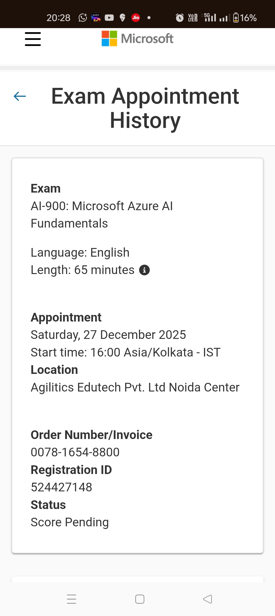 AZ-900 Certification status still showing as Score Pending - Microsoft Q&A