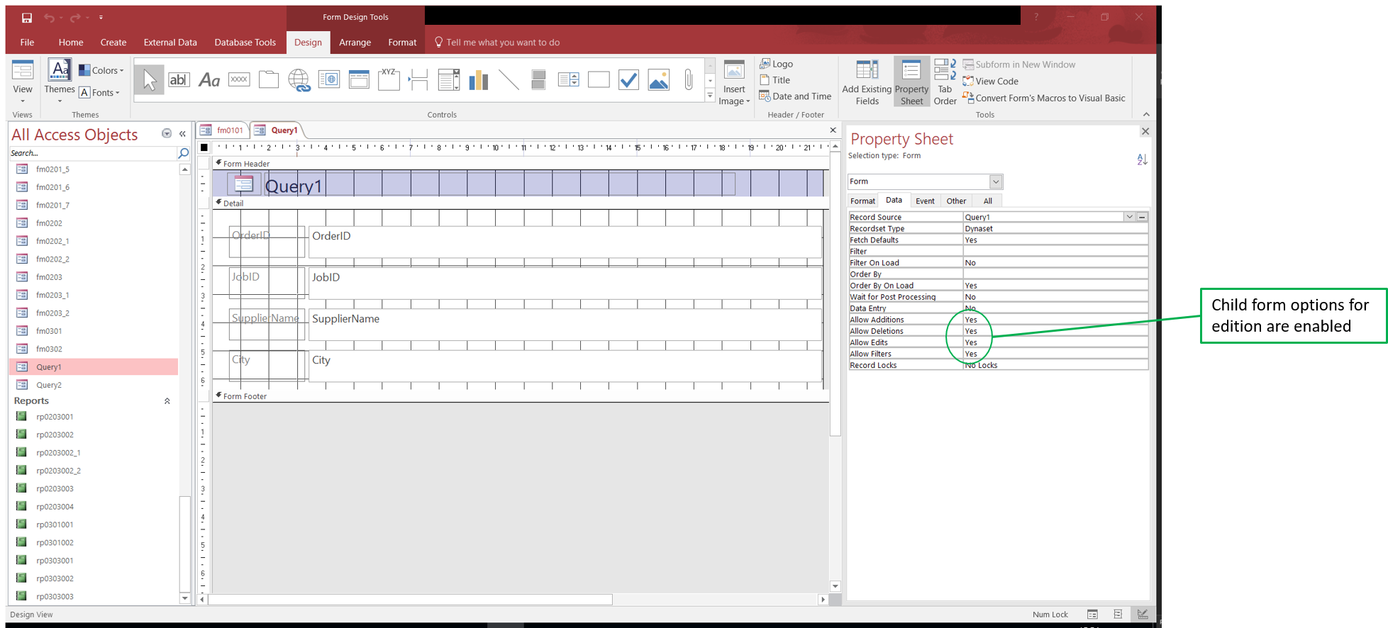 Linked tables from MySQL server and forms with embedded subforms ...