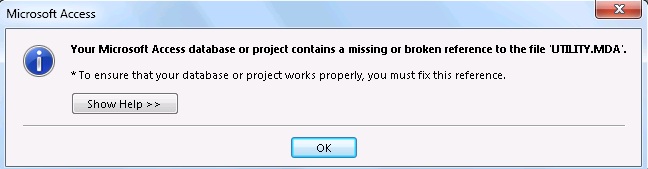 missing or broken reference to the file 'dao2535.tlb version 3.5