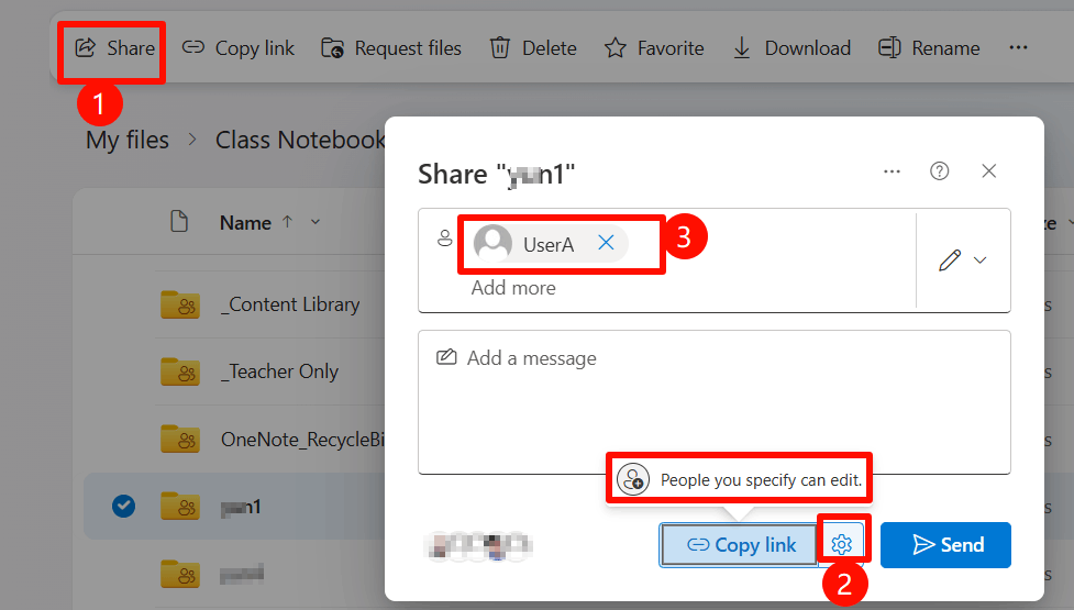Sharing the folder of a student on OneNote with his supervisor ...