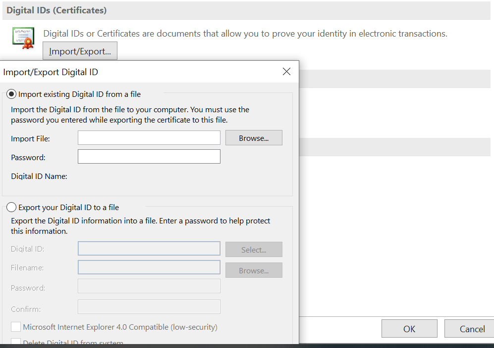 Add/Import digital IDs to outlook 365 web - Microsoft Q&A