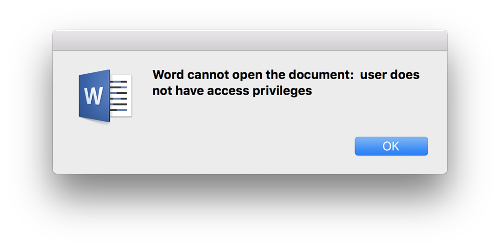 No access privileges opening document from Office Online (365) on Mac ...
