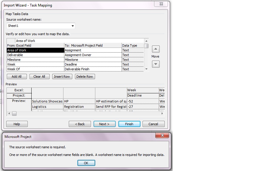 Error at importing Excel 2010 file to Project 20120 - Microsoft Q&A