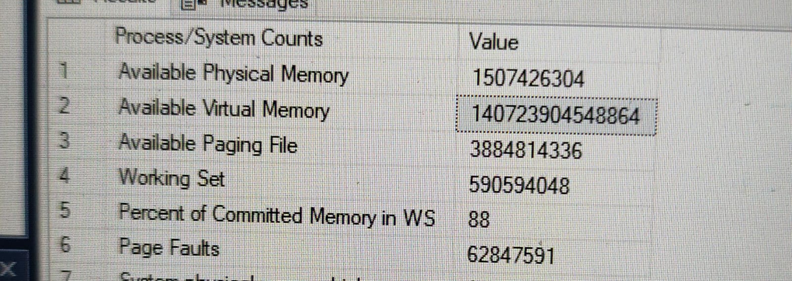Memory Status