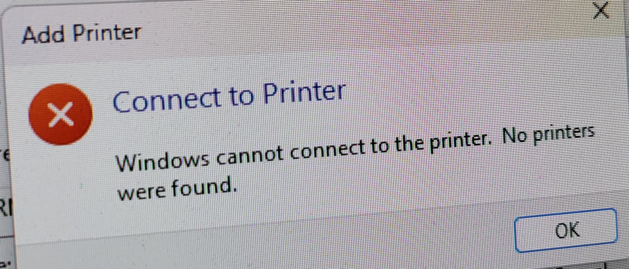 Printer install issue