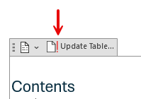 table of contents? - Microsoft Q&A
