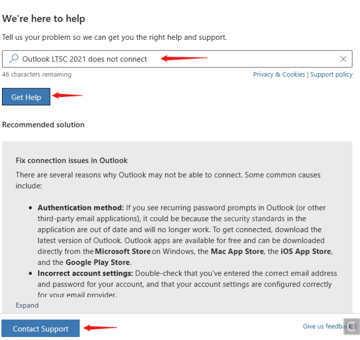 Outlook 365 says: trying to connect but never completes - Microsoft Q&A